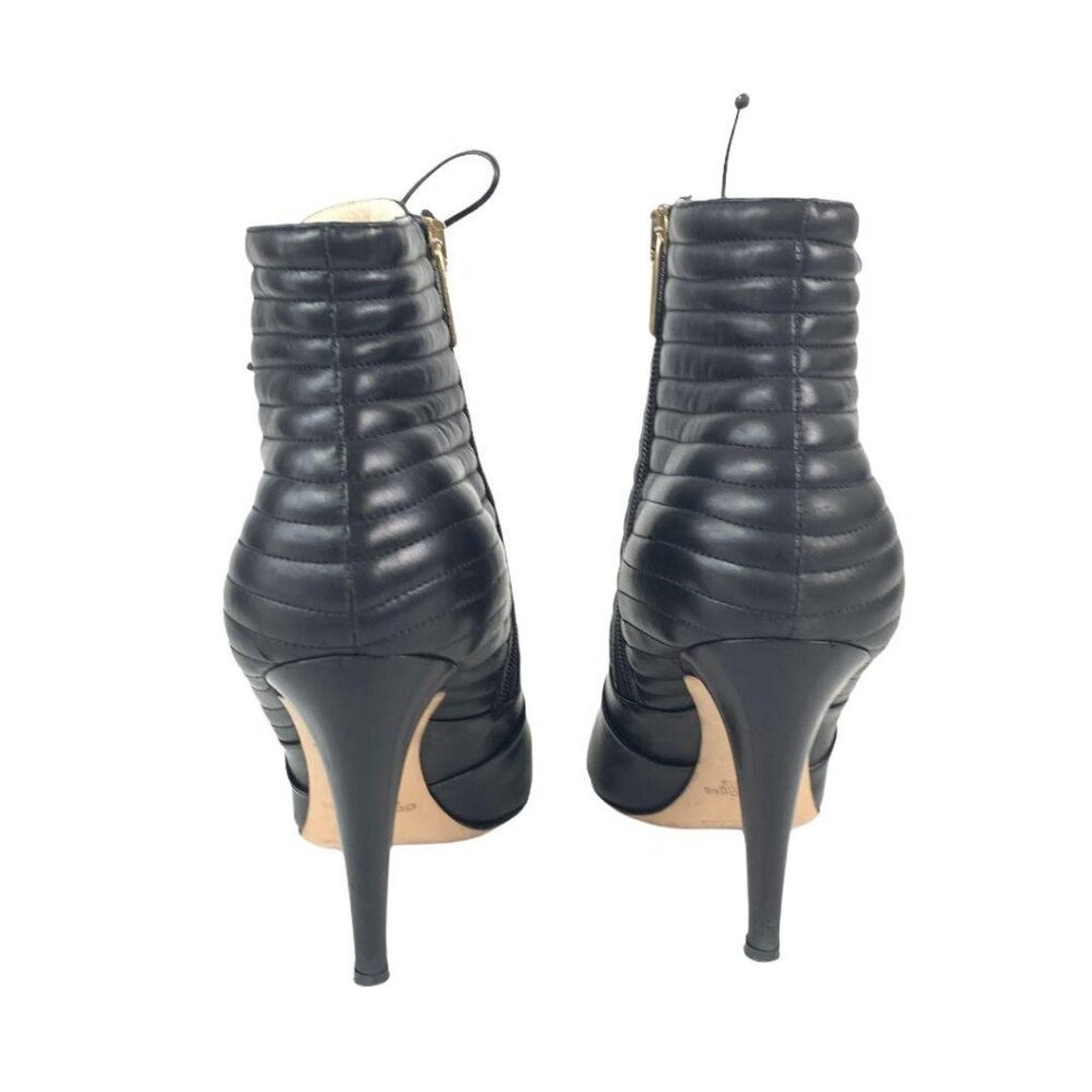 🟣🟣🟣 COYE NOKES Womens Size 37/7 Black Leather Ankle Laced Cap Toe Zip Boots - Picture 6 of 9